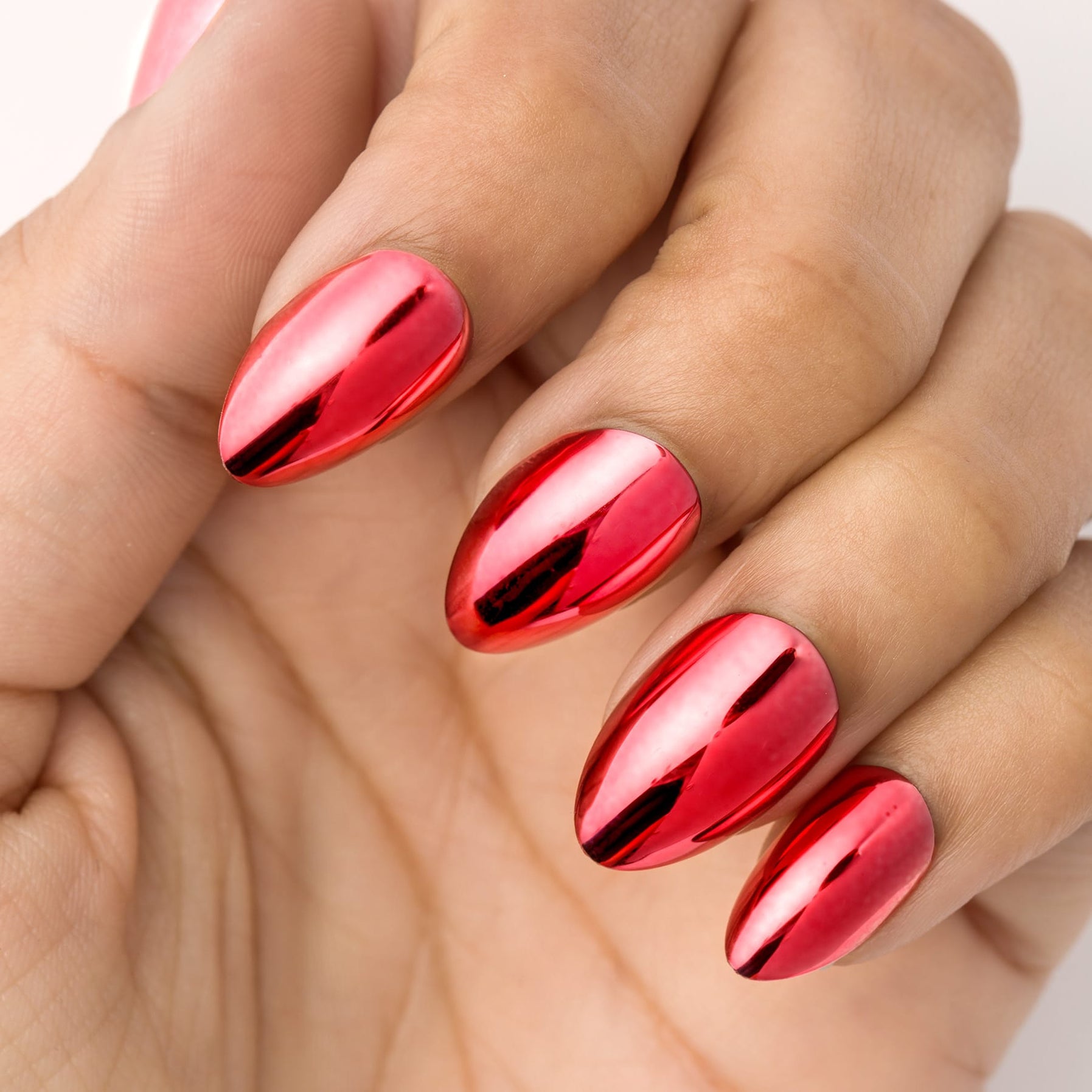 Cherry Plated press on nails on hand