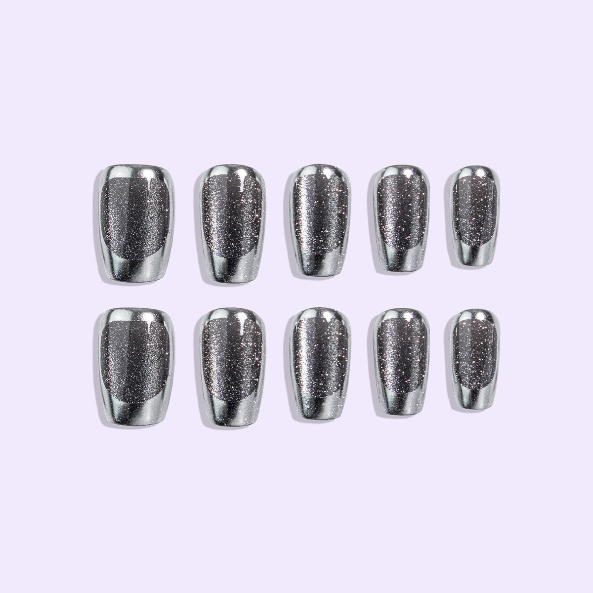 Silver Lining Press on nails 10p - Lilac St.