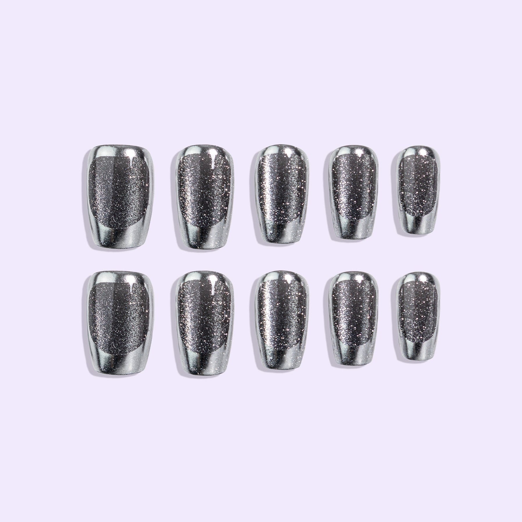 Silver Lining Press on nails 10p - Lilac St.