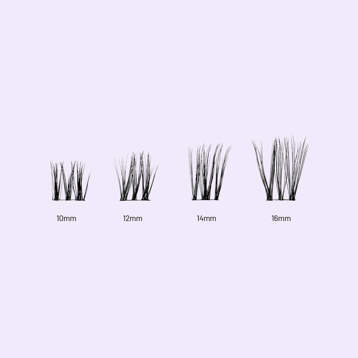 Lilac St. Uptown Eyelash Extensions different lengths