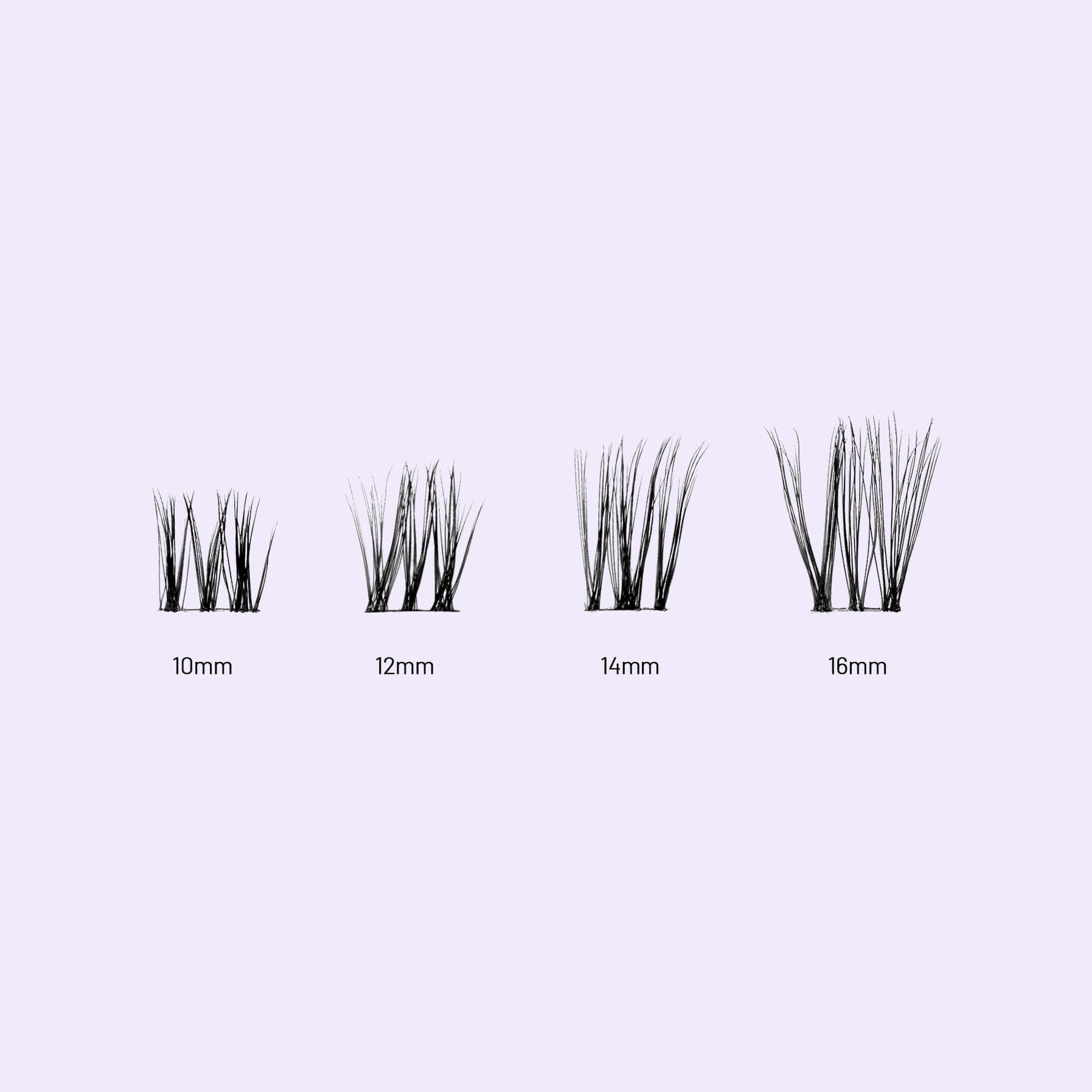 Lilac St. Uptown Eyelash Extensions different lengths