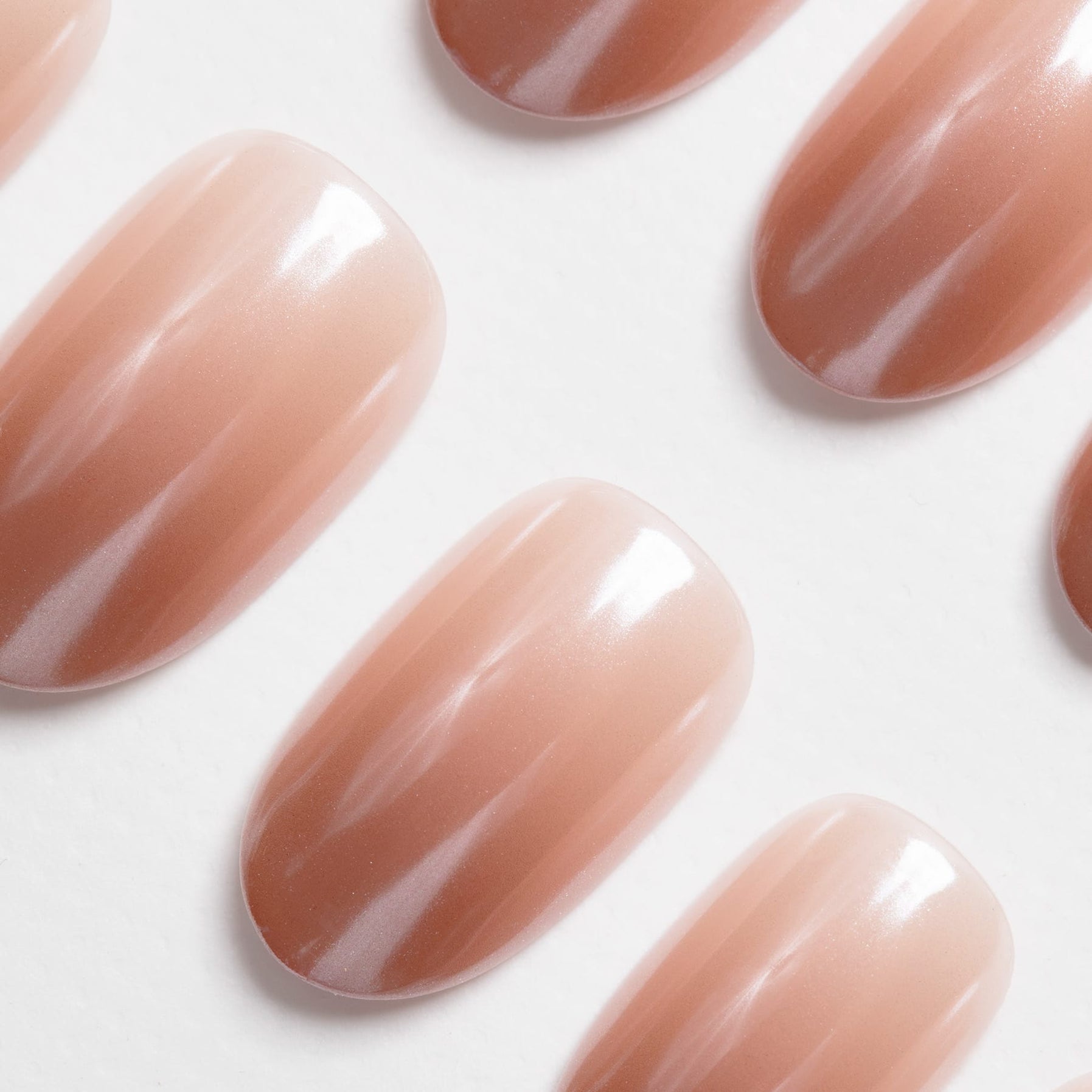 Blush Touched Press on nails zoomed