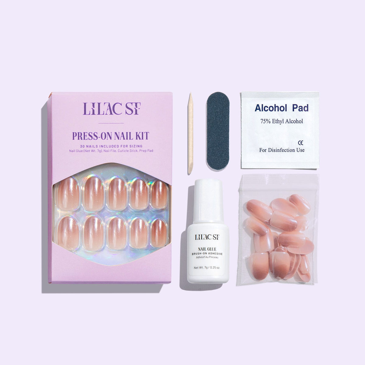 Blush Touched Press on nails kit