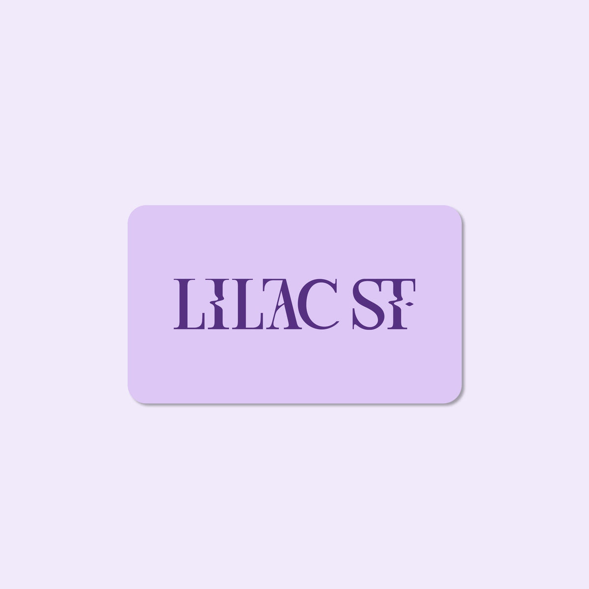 Gift card featuring the Lilac St. logo